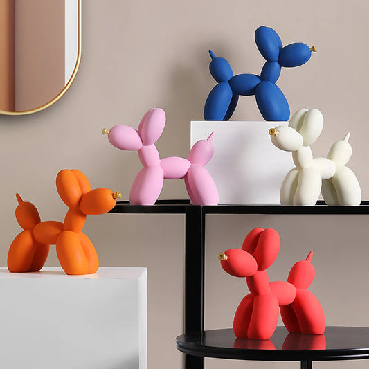 Nordic Balloon Dog Figurines for Interior Resin Doggy Home Entrance Living Room Desktop Decoration