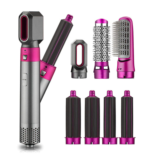"Ultimate Hair Styling Kit: 7-in-1 One Step Hot Air Brush for Effortless Volume, Smoothness, and Shine!"