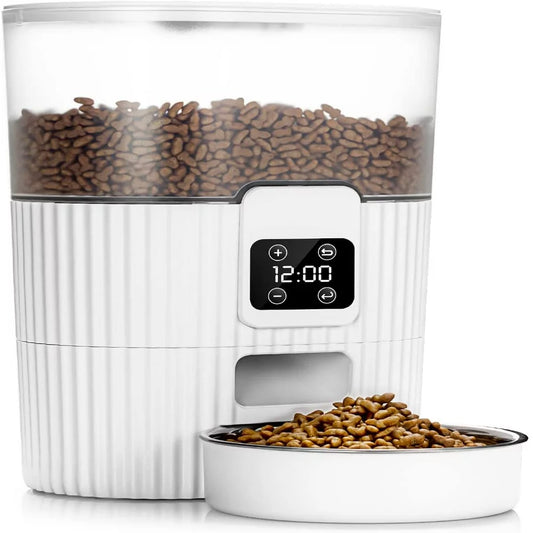 3.5L Dual Power Pet Feeder Automatic Dry Food Dispenser, Control 1-4 Meals 